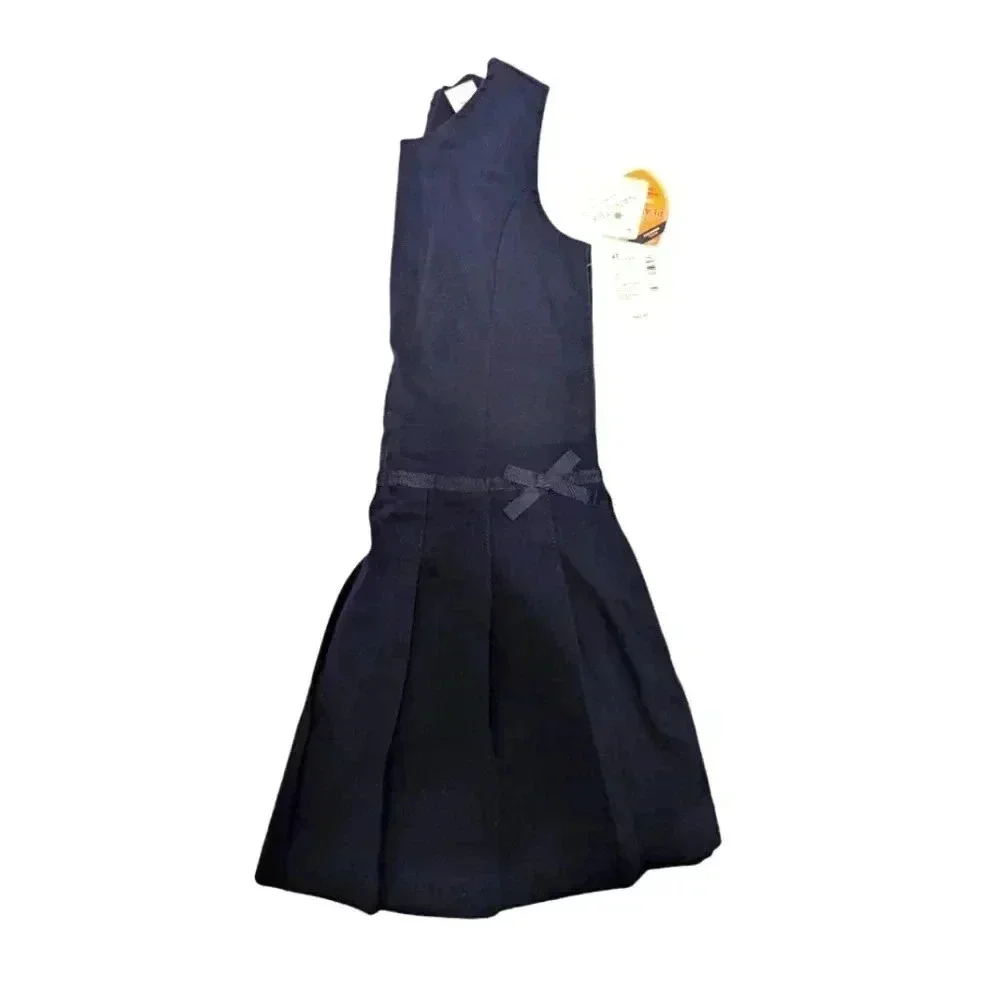 NWT Gymboree Girls' Sleeveless Twill Pleated Jumper Dress SZ 4T Navy